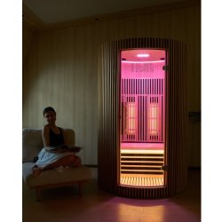 Sauna Moon Infrar&oslash;d Rund 1 plads tr&aelig;farve Holls